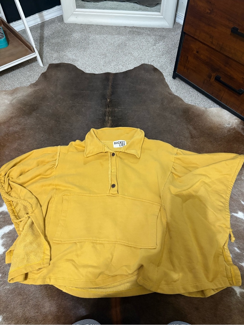 BUCKETLIST Yellow Pullover Hoodie Sweatshirt